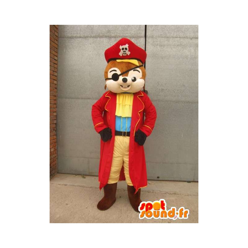 Squirrel Pirate mascotte - Costume per il travestimento animale - MASFR00165 - Scoiattolo mascotte