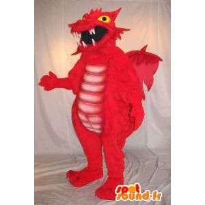 Mascote dragão vermelho, animal fantástico disfarce - MASFR001962 - Dragão mascote