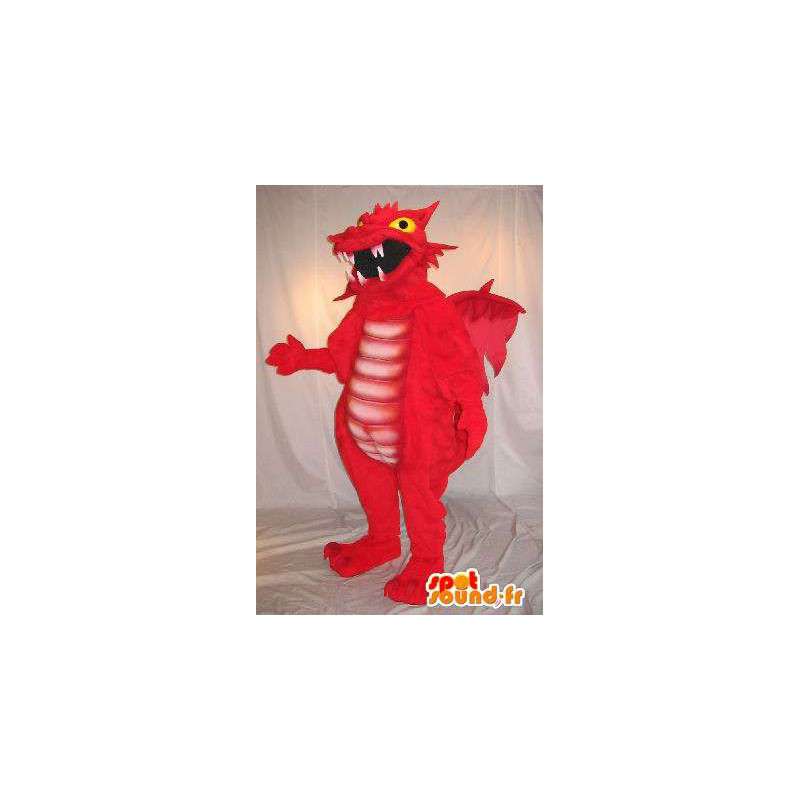 Mascotte de dragon rouge, déguisement animal fantastique - MASFR001962 - Mascotte de dragon