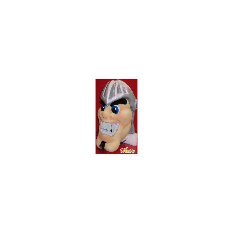 Mascot representing a human head in Roman helmet - MASFR001964 - Heads of mascots