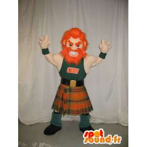 Scottish μασκότ πάλη, παλαιστής κοστούμι σε σκωτσέζικες φούστες - MASFR001969 - Ο άνθρωπος Μασκότ