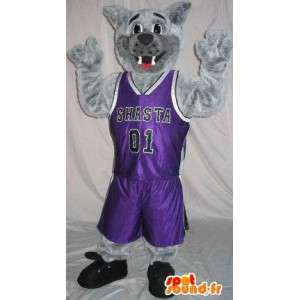 Hundmaskot i basketdräkt, basketförklädnad - Spotsound maskot