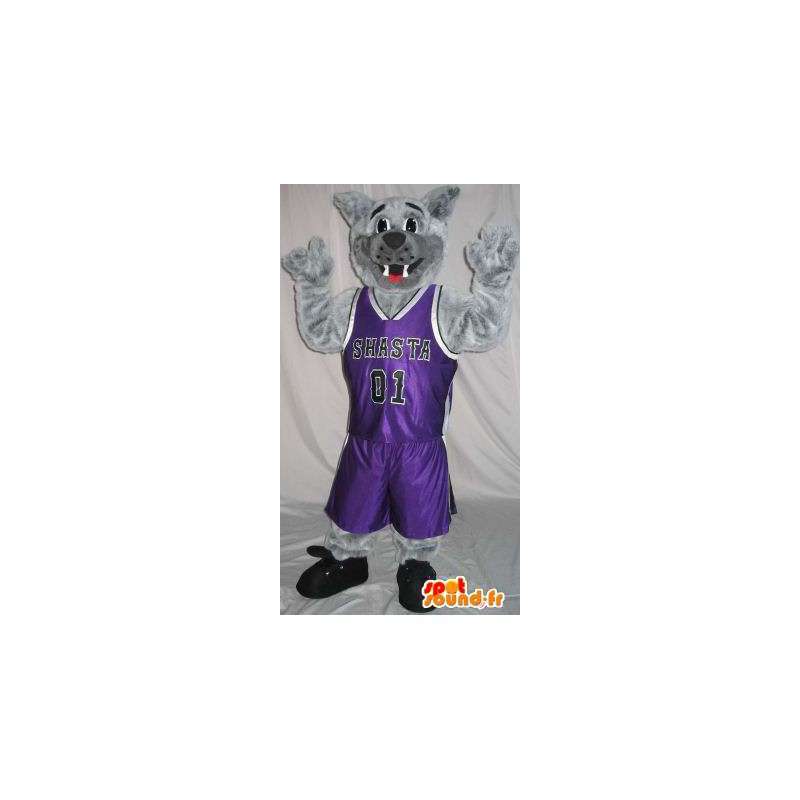 Hundemaskot i basketball outfit, basketball forklædning -