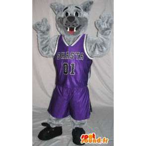 Mascotte del cane vestito di basket, sotto mentite spoglie di basket - MASFR001971 - Mascotte cane