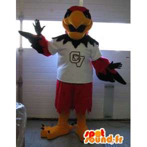 Representing an eagle mascot red bird costume sports - MASFR001975 - Mascot of birds