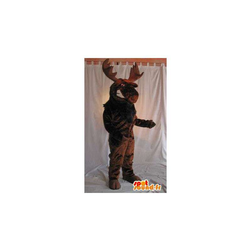 Mascot representando un marrón alces traje de la Navidad - MASFR001981 - Mascotas de Navidad