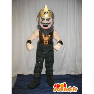 王冠をかぶった男、王の変装を表すマスコット-MASFR001993-男性のマスコット