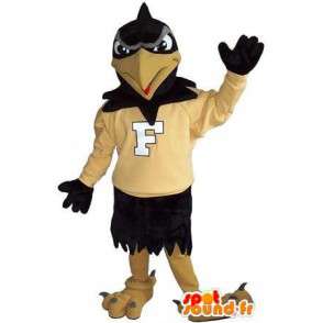 Mascot toont een ondersteunende raaf, vogel verhullen - MASFR001994 - Mascot vogels