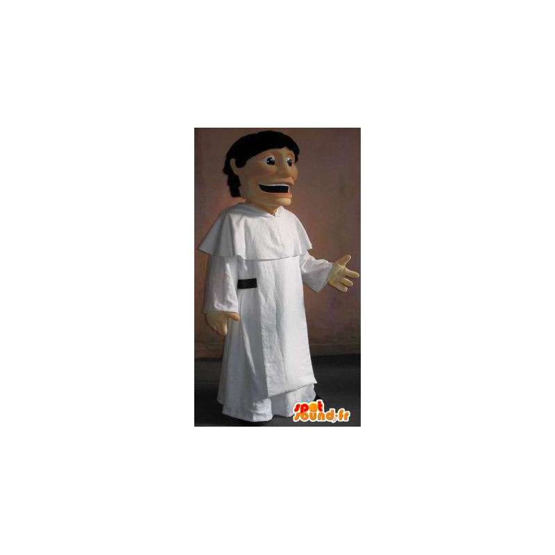 Μασκότ του μοναχού στο λευκό πουκάμισο, θρησκευτική μεταμφίεση - MASFR001995 - Ο άνθρωπος Μασκότ