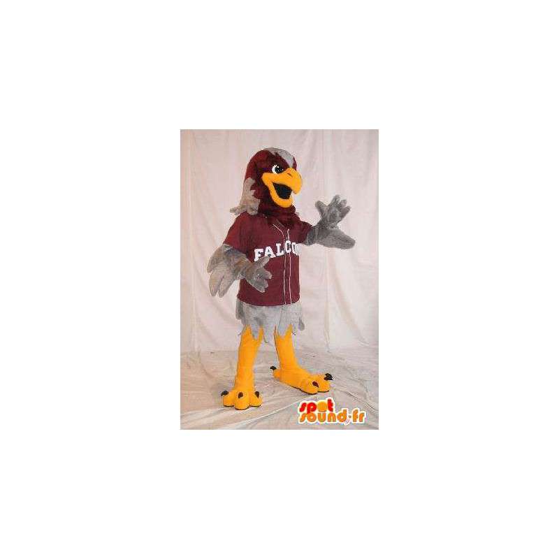 Mascot wat neerkomt op een grijze adelaar sporten, vermomming - MASFR001997 - Mascot vogels