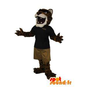 Mascote de um tigre no equipamento legal, disfarce felino - MASFR002001 - Tiger Mascotes