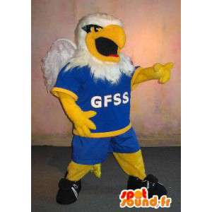 Mascotte d'aigle rugbyman, déguisement joueur de rugby - MASFR002003 - Mascotte d'oiseaux