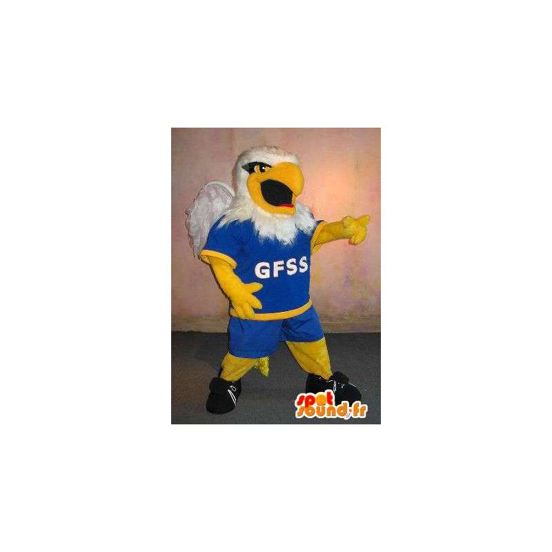 Kotka maskotti rugby, rugby-pelaaja naamioida - MASFR002003 - maskotti lintuja