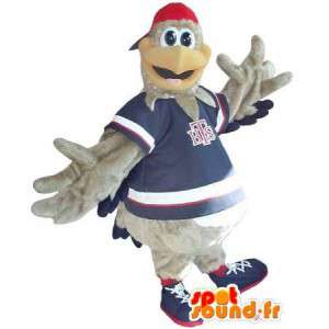 Mascotte che rappresenta un Coq Sportif adolescente costume grigio - MASFR002005 - Mascotte di galline pollo gallo