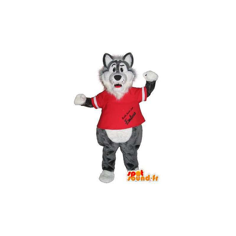 Mascote de um ginásio disfarce lobo esportivo   - MASFR002006 - lobo Mascotes