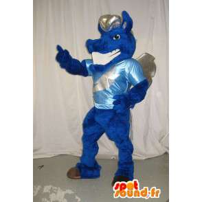 Mascotte che rappresenta un drago blu, fantasia costume - MASFR002019 - Mascotte drago