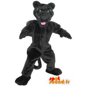 Mascot wat neerkomt op een zwarte panter, panter kostuum - MASFR002034 - Tiger Mascottes