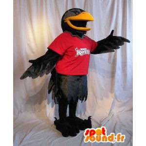 Mascot representing a raven black bird costume - MASFR002043 - Mascot of birds