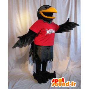 Mascotte che rappresenta un costume nero uccello corvo - MASFR002043 - Mascotte degli uccelli