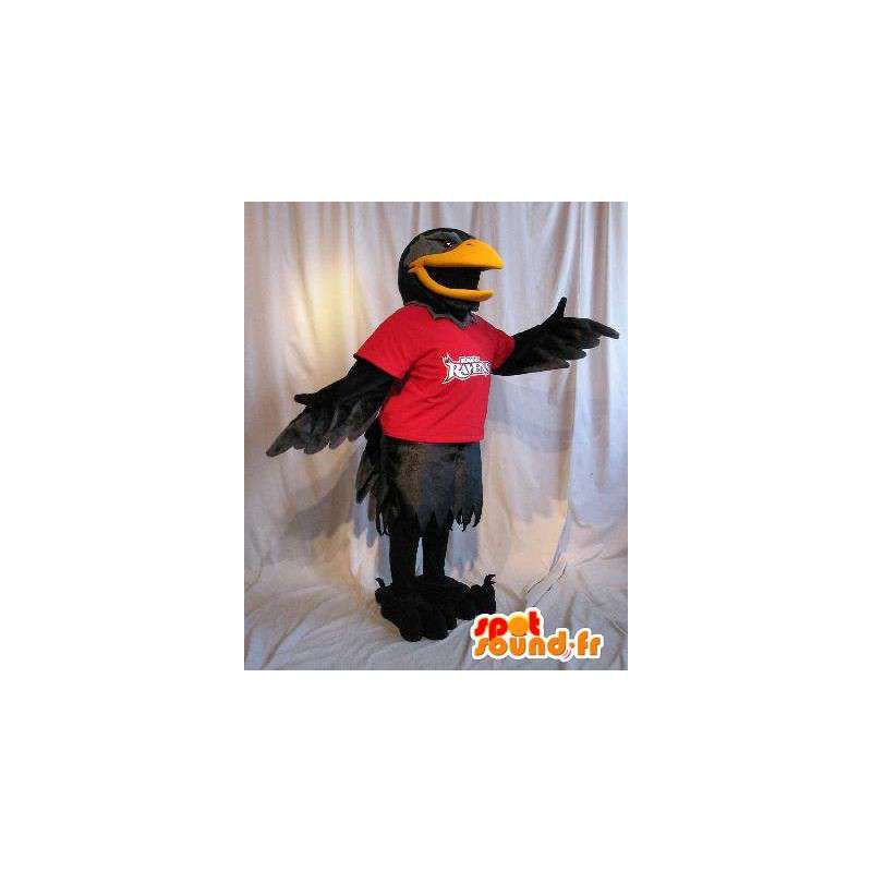 Mascot av en svart ravn, fugl drakt - MASFR002043 - Mascot fugler