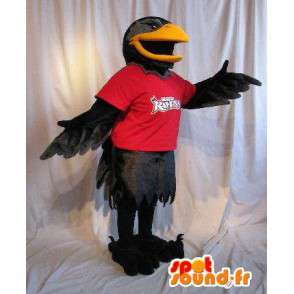Mascotte che rappresenta un costume nero uccello corvo - MASFR002043 - Mascotte degli uccelli