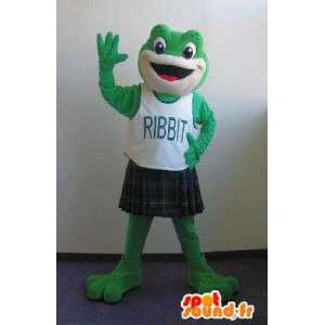 Frog mascot representing a kilt, Scottish disguise - MASFR002044 - Mascots frog