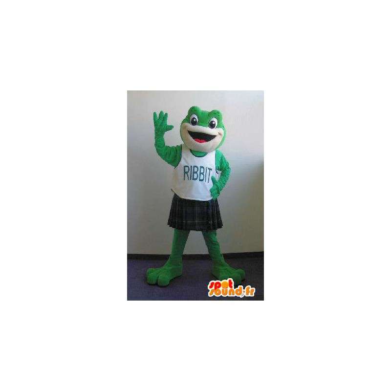 Frog mascot representing a kilt, Scottish disguise - MASFR002044 - Mascots frog