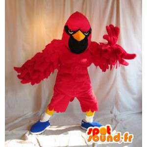 Hawk Mascot red ninja costume battle - MASFR002048 - Mascot of birds