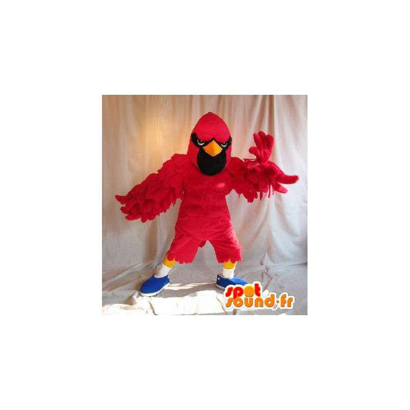 Ninja röd falkmaskot, stridsförklädnad - Spotsound maskot
