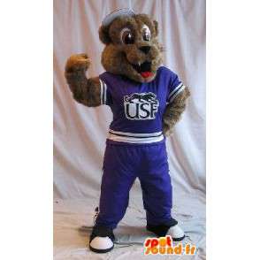 Dog mascot in sports outfit, fitness disguise - MASFR002051 - Dog mascots