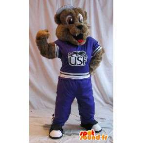 Hond mascotte in sportkleding, fitness vermomming - MASFR002051 - Dog Mascottes