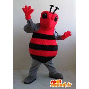 Costume insecte volant rouge et noir, déguisement animalier - MASFR002054 - Mascottes Insecte