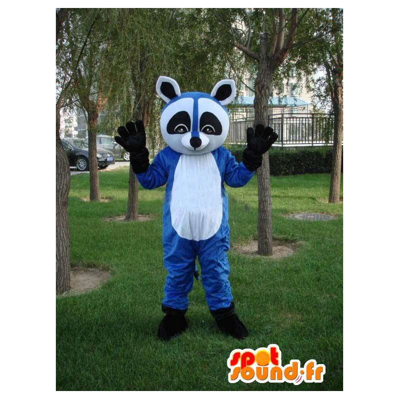 青いアライグマのマスコット-熱狂的な夜の動物の衣装-MASFR00173-アライグマのマスコット