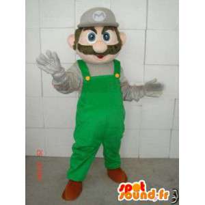Grön Mario-maskot - PolyFoam-maskot med tillbehör