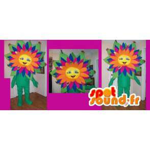 Mascot representando uma flor multicolorida, disfarce da primavera - MASFR002194 - plantas mascotes