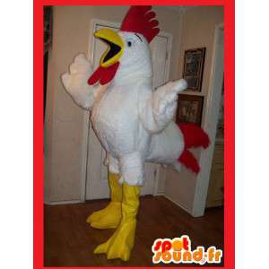 Maskot, der repræsenterer en kylling, hane forklædning -