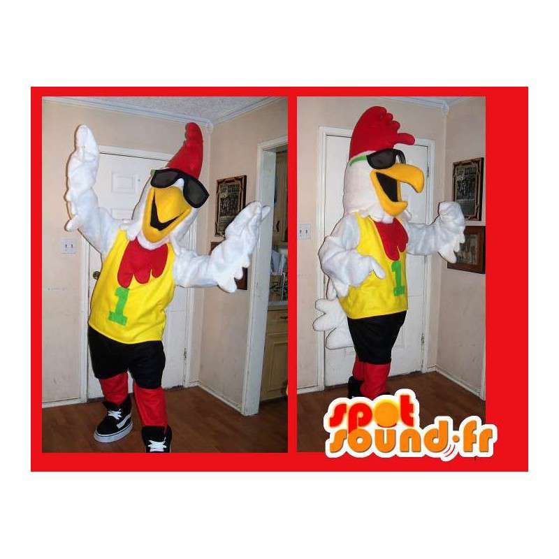 Hahn-Maskottchen-Kostüm Rocker wie Sterne - MASFR002198 - Maskottchen der Hennen huhn Hahn
