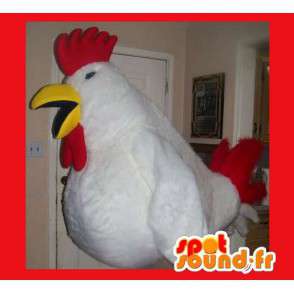 Mascot wat neerkomt op een grote haan, kip kostuum - MASFR002207 - Mascot Hens - Hanen - Kippen
