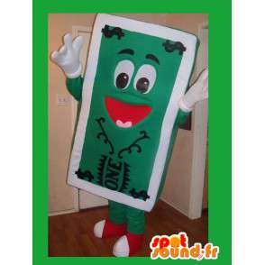 Mascot representing a banknote, dollar disguise - MASFR002210 - Mascots of objects