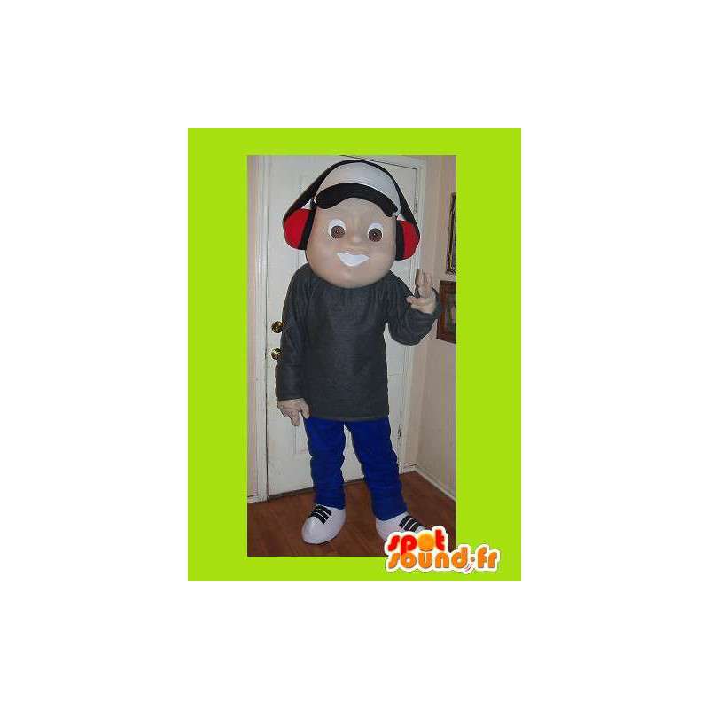Mascot van een jonge muziekfan, tiener vermomming - MASFR002214 - Mascottes Boys and Girls