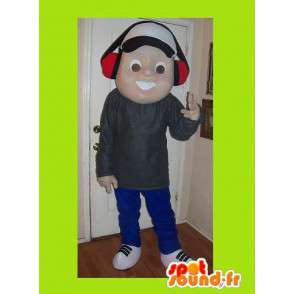 Mascot van een jonge muziekfan, tiener vermomming - MASFR002214 - Mascottes Boys and Girls