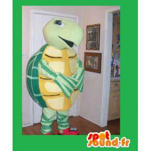 Kostüm von gelben und grünen Schildkröte Kostüm für Haustier - MASFR002221 - Maskottchen-Schildkröte