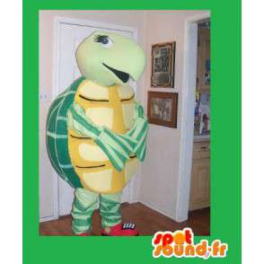 Vermommen gele en groene schildpad kostuum voor huisdier - MASFR002221 - Turtle Mascottes
