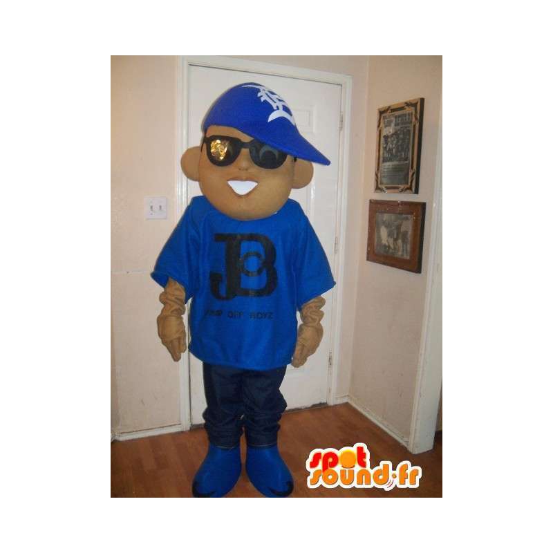 Jonge mascotte gekleed als een rapper, hiphop kostuum - MASFR002222 - Mascottes Boys and Girls