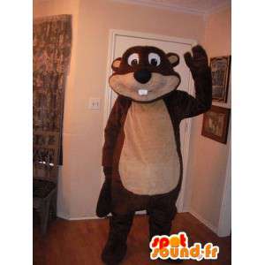Mascot wat neerkomt op een bever, houthakker kostuum. - MASFR002231 - Beaver Mascot