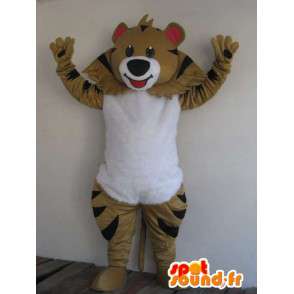 Mascotte gestreepte bruine beer - feestelijke Costume - Animal Kostuums - MASFR00178 - Bear Mascot