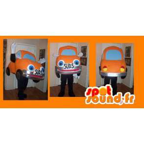 Mascot representando um carro laranja, traje joaninha - MASFR002238 - objetos mascotes