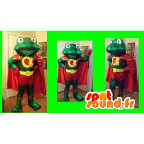 Maskotti Super sammakko supersankari puku - MASFR002242 - sammakko Mascot
