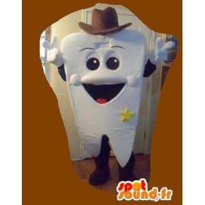 Maskot ve tvaru zubu kovbojský kostým Sheriff - MASFR002243 - Neutajované Maskoti