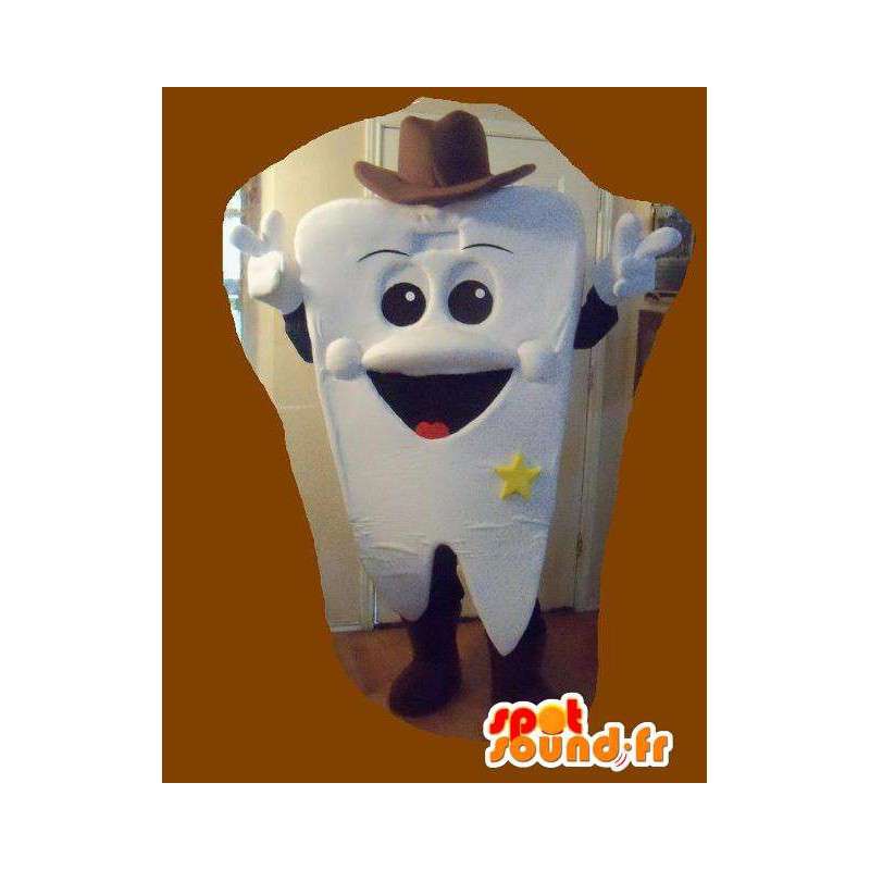 Mascotte en forme de dent cowboy, déguisement de Sheriff - MASFR002243 - Mascottes non-classées